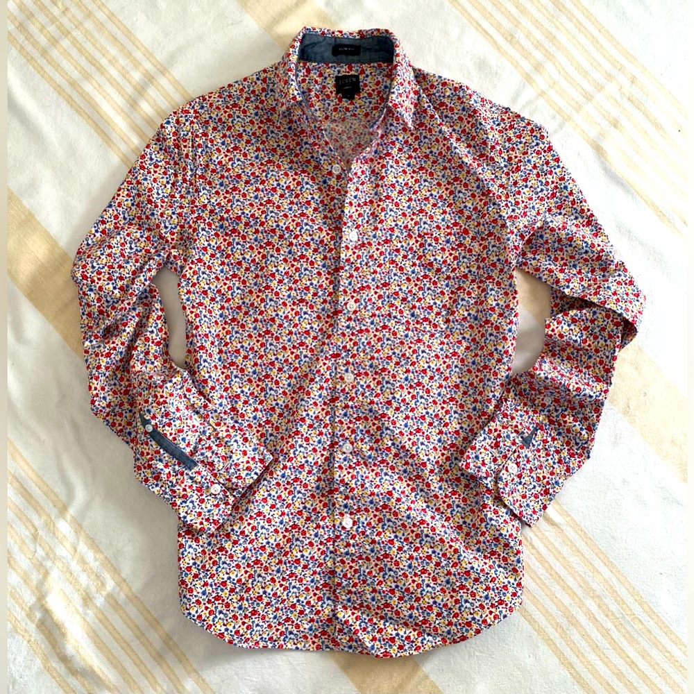 J. Crew LIKE NEW Spring Floral Midweight Cotton Shirt SZ S